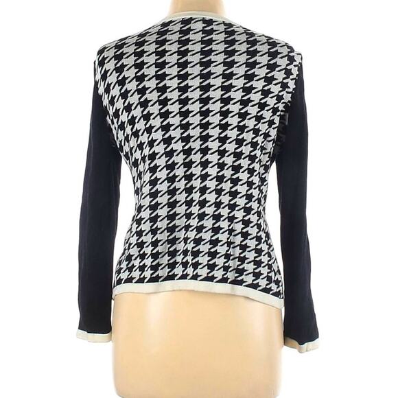 Talbots Women's Petite Large Houndstooth Zip Cardigan Sweater Petites Large - Picture 6 of 6